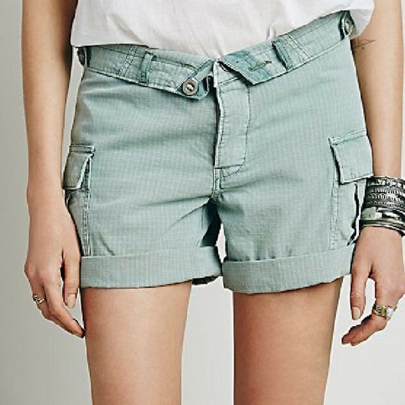 Free people fold-over cotton cargo shorts 27